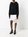 logo print zip clutch