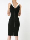 contrast sweetheart neck dress