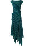 striped tie front dress