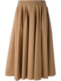 pleated flared skirt