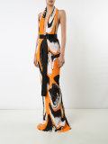 halterneck ribbed dress