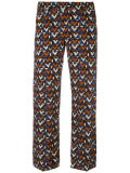 tile print cropped trousers