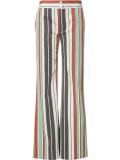 striped flared trousers