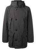 hooded buttoned jacket