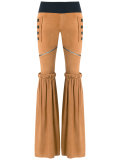 leather wide leg trousers