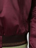 metallic striped trim bomber jacket