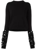 embellished sleeve jumper
