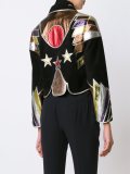 zipped patchwork cropped jacket
