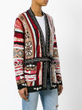 embellished intarsia-knit cardigan