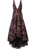 floral print cascading dress