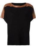 leather trim top