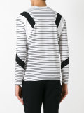 geometric insert striped top