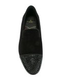 panelled velvet loafers
