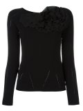 fine knit ruffle applique jumper