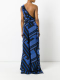 one shoulder printed gown 
