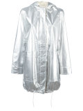 metallic parka coat