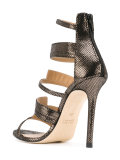 metallic strappy sandals