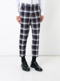 plaid cropped trousers