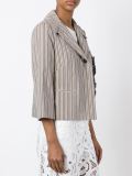ribbon appliqué striped jacket 