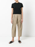pleated cropped trousers