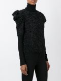 exaggerated shoulder knitted top