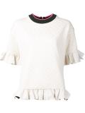 ruffled jacquard top