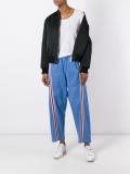 side stripe denim trousers