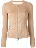 zipped leather jacket 