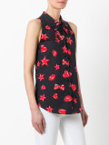kiss printed sleeveless shirt 