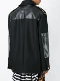 panelled felted wool coat