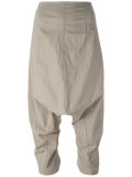 Dropped crotch cropped trousers