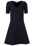 v-neck flared dress