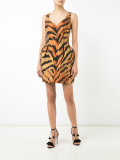 tiger print fitted dress 