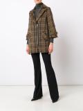 plaid zip up coat