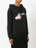 'stick up' print hoodie