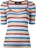 scoop neck striped T-shirt