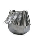 fringed bucket shoulder bag 