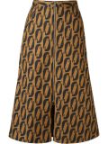 printed midi flared skirt