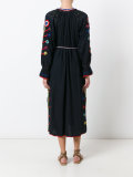 embroidered floral maxi slit dress
