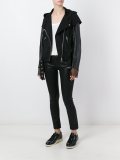 hooded biker jacket