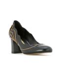 gold-tone trimmed pumps