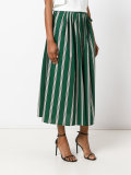 gathered striped skirt