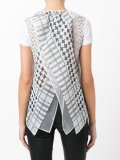 open back scarf print T-shirt