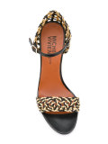 open toe woven detail sandals