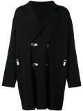 contrast detail double-breasted coat