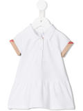 check trim polo shirt dress
