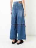 lace-up wide leg jeans 