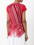 open back scarf print T-shirt