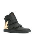 metallic heel counter hi-top sneakers