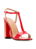 metallic detail T-strap sandals